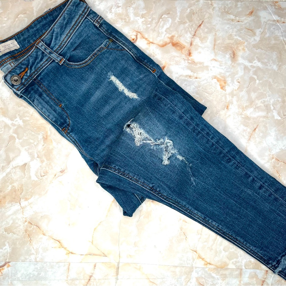 Zara Distressed Skinny Jeans - Distressed Raw Hem Skinny Jeans 4